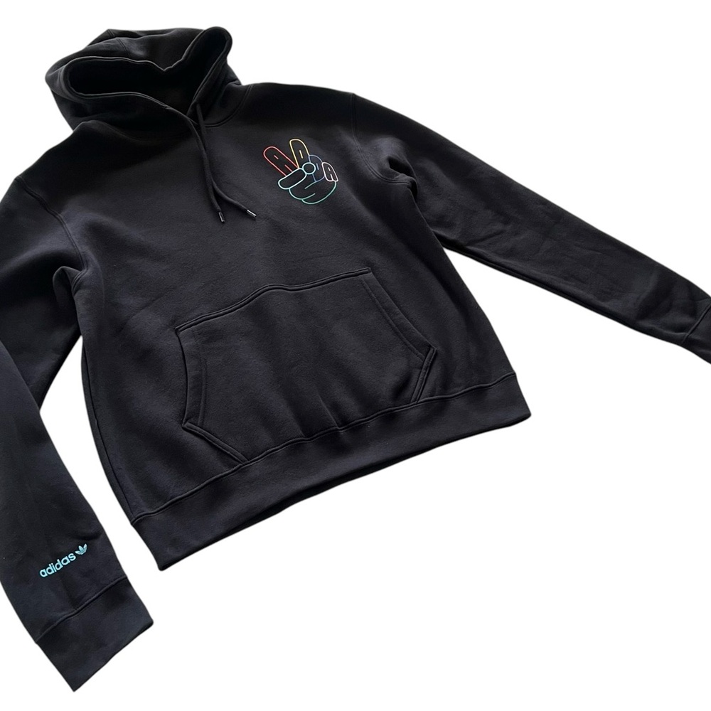 Adidas OG Peace Sign Pullover Hoodie Sweatshirt - Picture 7 of 11